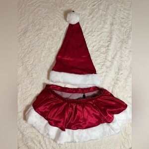 Victoria’s Secret Santa sexy skirt and hat set. Red. One size.